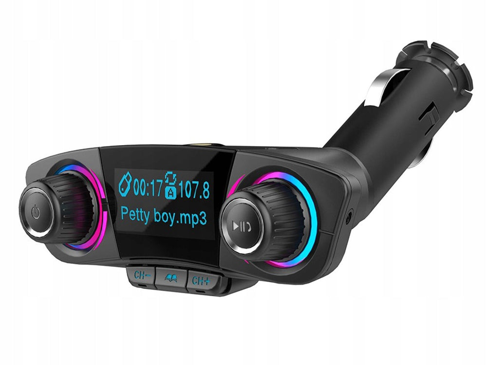 Automobilinis FM moduliatorius, laisvų rankų įranga, Bluetooth USB 5.0 8in1 BT06