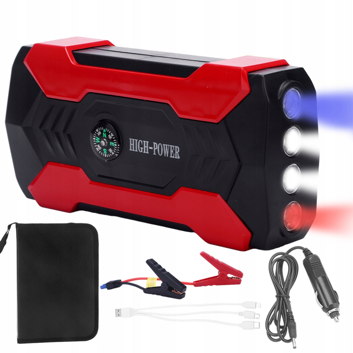 Automobilio starteris – galingas Jump Starter su Powerbank, žibintuvėliu Bedee J12