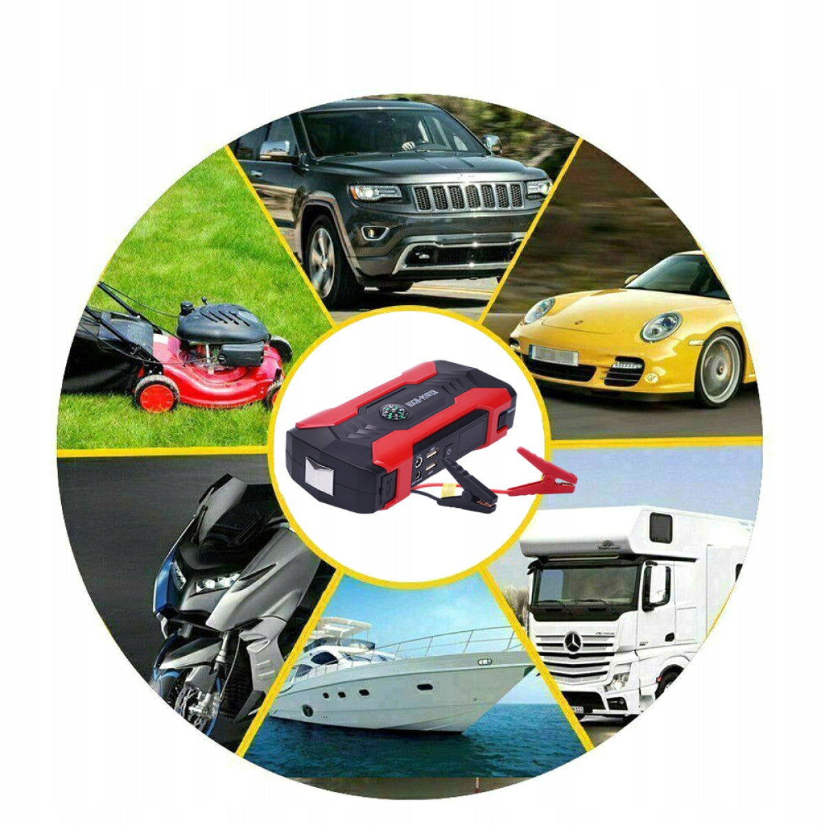 Automobilio starteris – galingas Jump Starter su Powerbank, žibintuvėliu Bedee J12