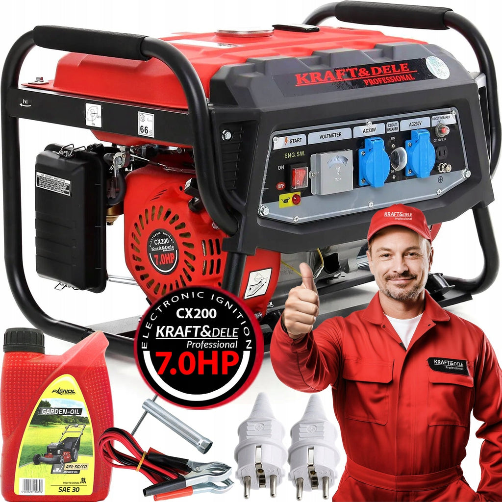 KRAFT&DELE KD136 galingas generatoriaus rinkinys su AVR technologija ir nemokama alyva