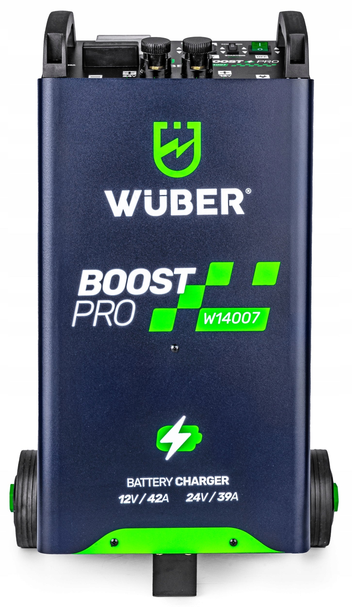 Universalus 12v/24v akumuliatoriaus įkroviklis su starteriu (400a) Wuber 42a
