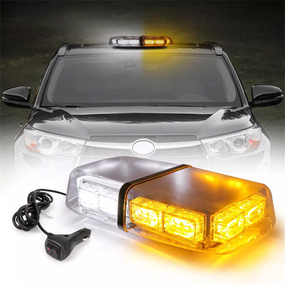 Magnetinis LED įspėjamasis švyturėlis 12V/24V automobiliams ir sunkvežimiams