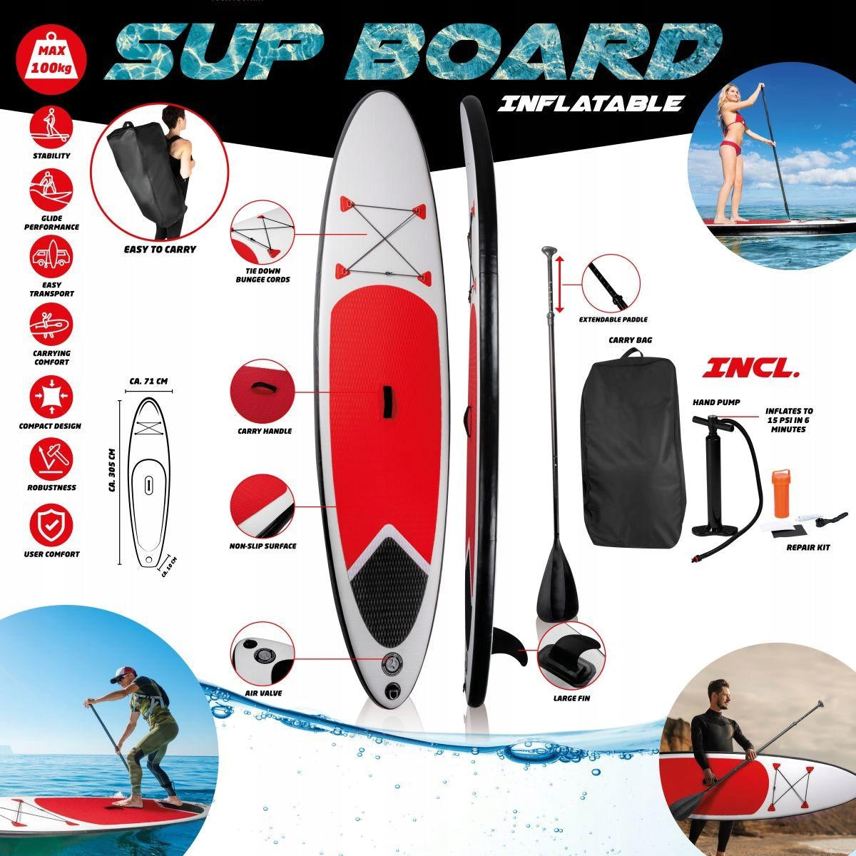 SUP lenta - irklentė Dunlop 305cm