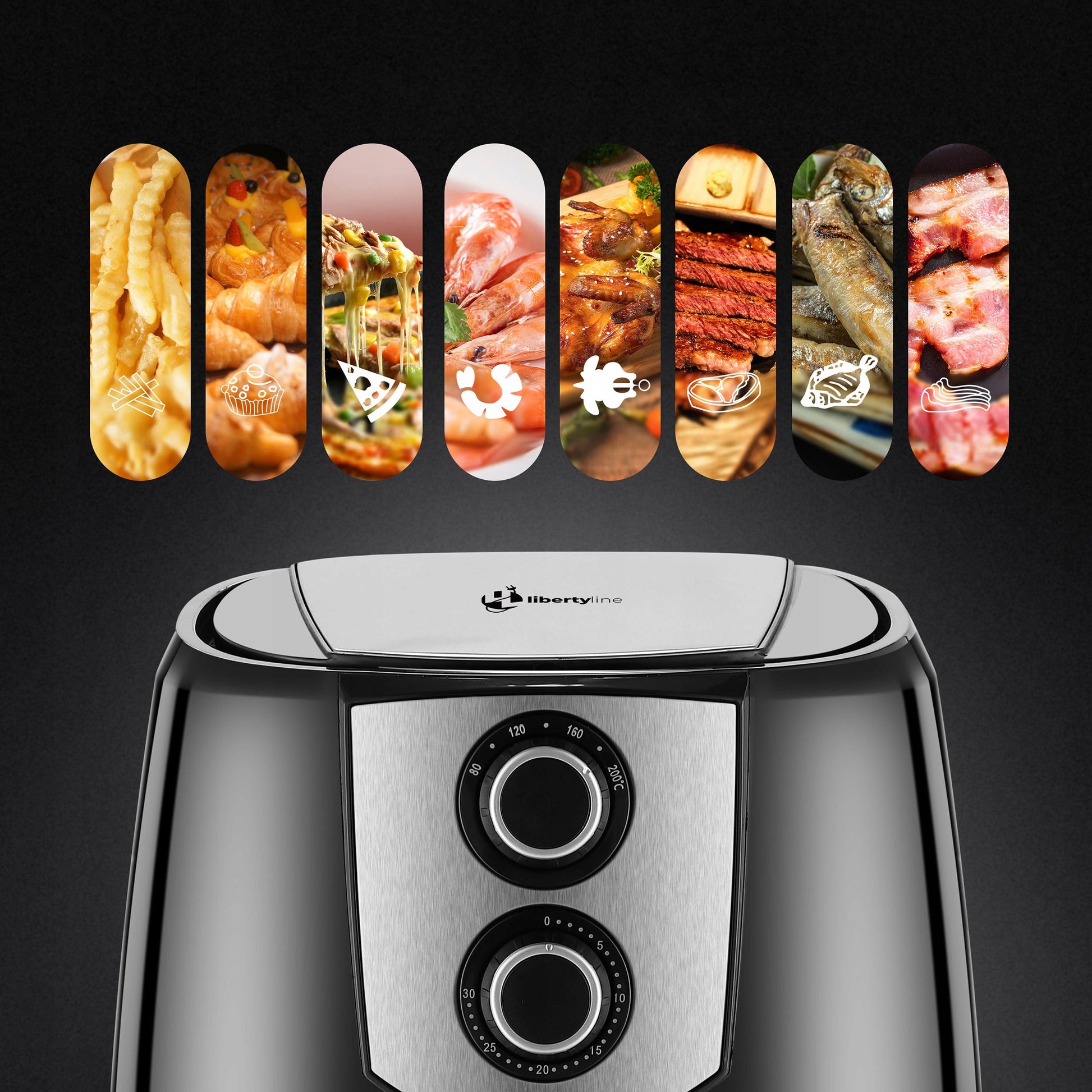 Karšto oro gruzdintuvė Fat-Free Air Fryer Libertyline 3.5L 1400W