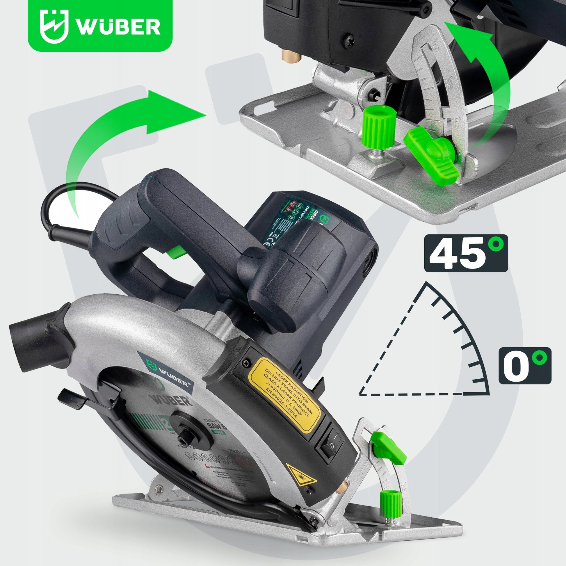 Diskinis pjūklas su lazeriu WUBER 2400W