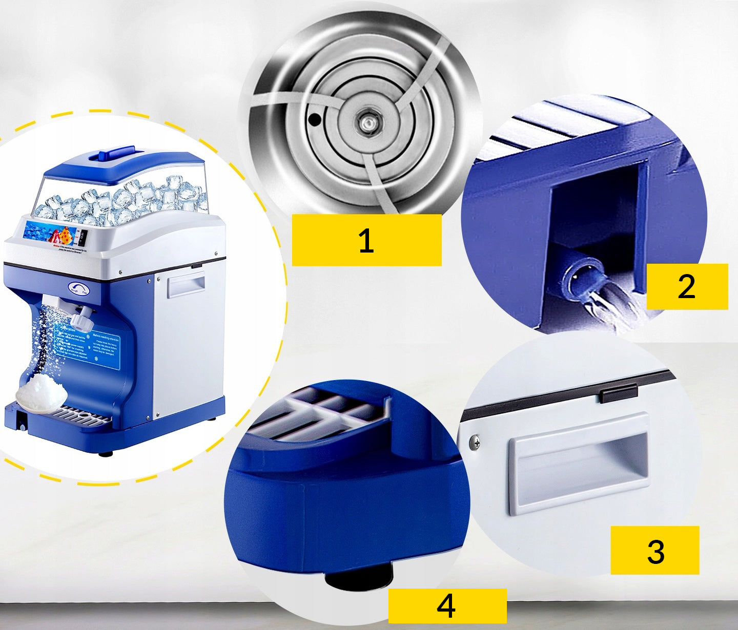 Elektrinis ledo smulkintuvas ir granitorius – gastro ledo gaminimo aparatas Xtech SICB-S1
