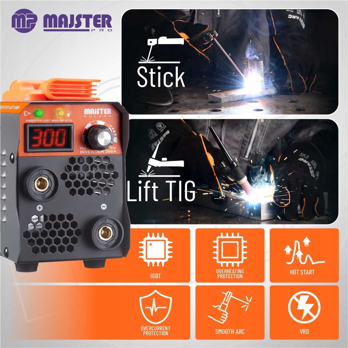 MMA TIG IGBT LCD inverter welder Majster Poland MP0112