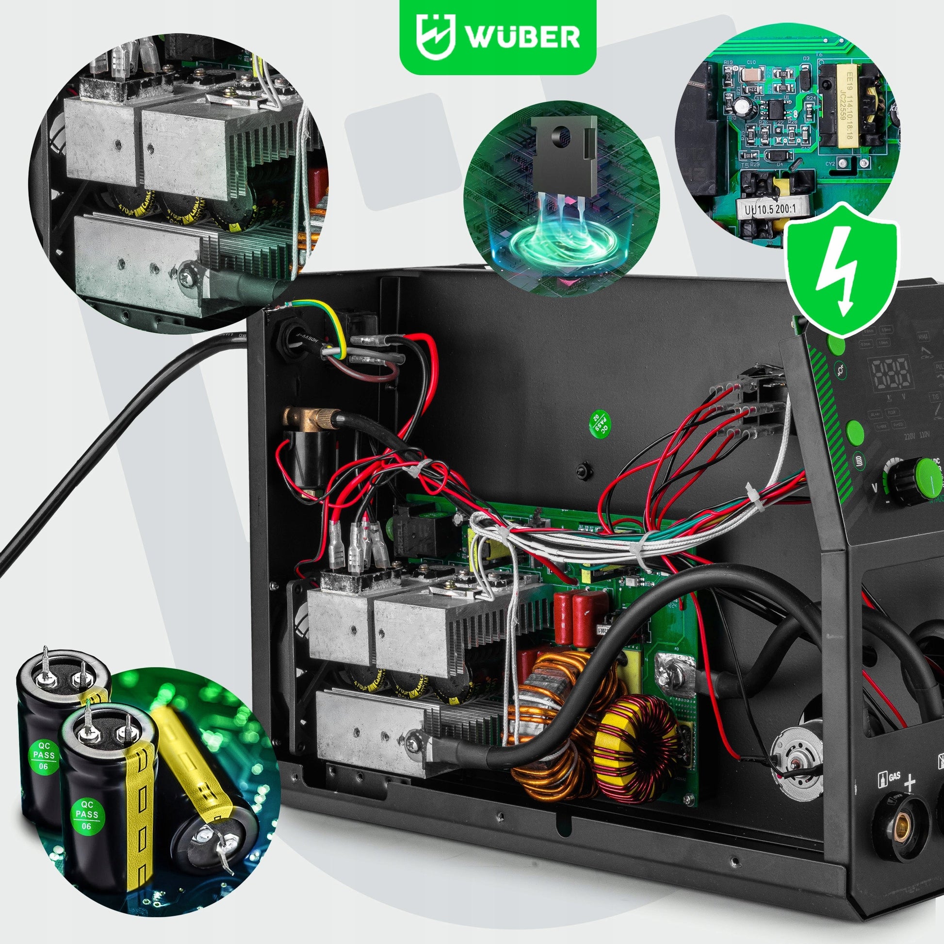 Inverterinis pusautomatis suvirinimo aparatas Wuber MIG FLUX / MMA / TIG / MIG-MAG / 250a