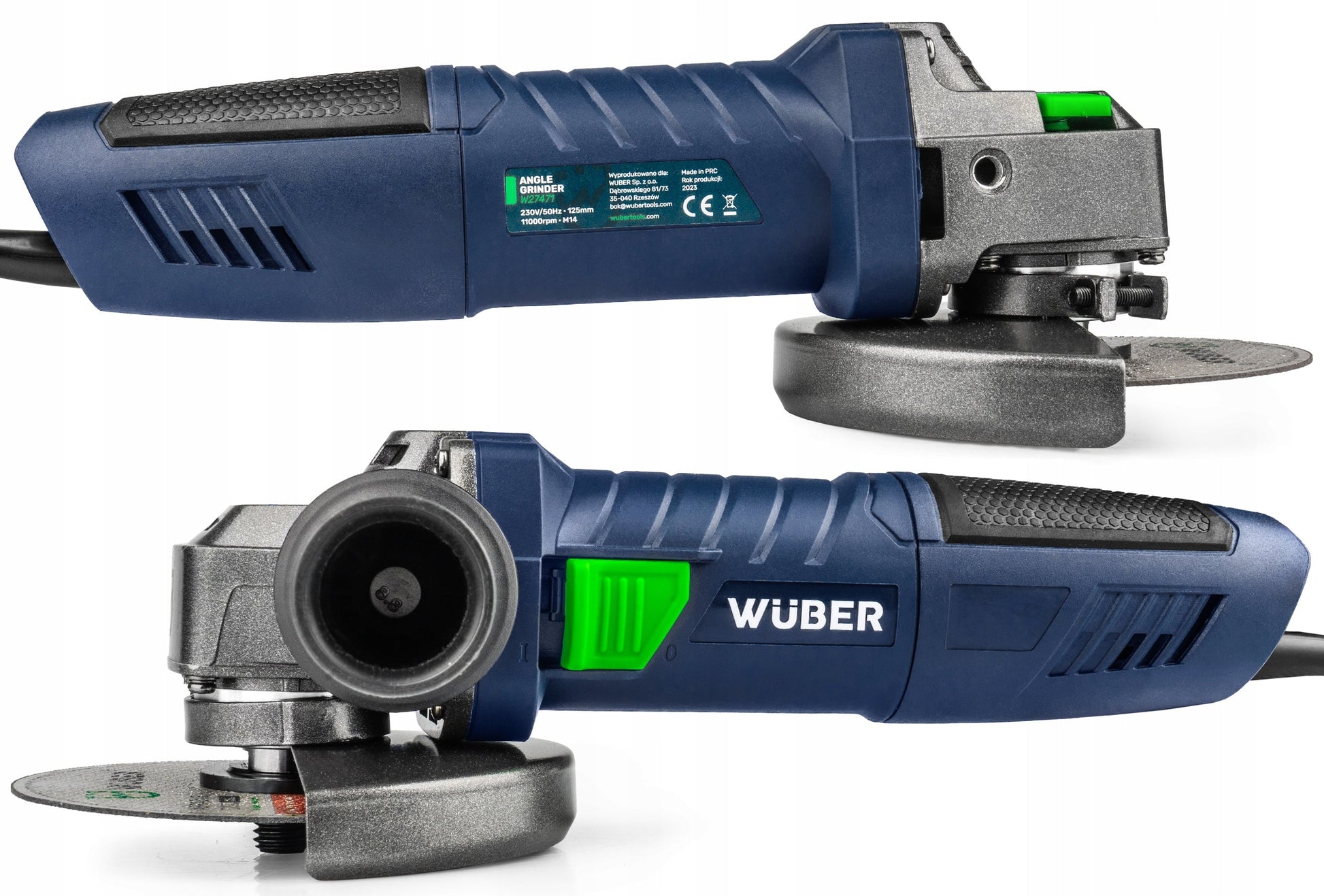 Kampinis šlifuoklis Wuber 125mm 1500w + 10 pjovimo diskų