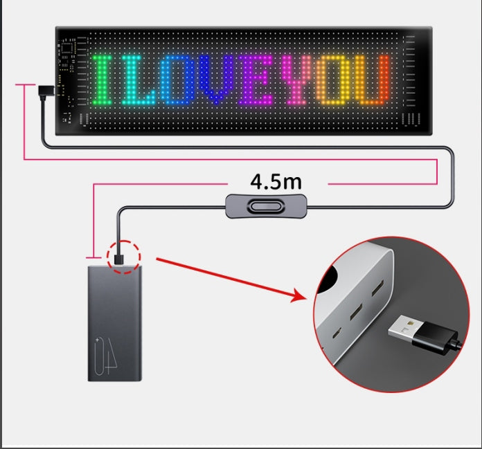 Lanksti LED juosta „Devil Eyes“ su programuojamu ekranu ir „Bluetooth“ valdymu sunkvežimiams