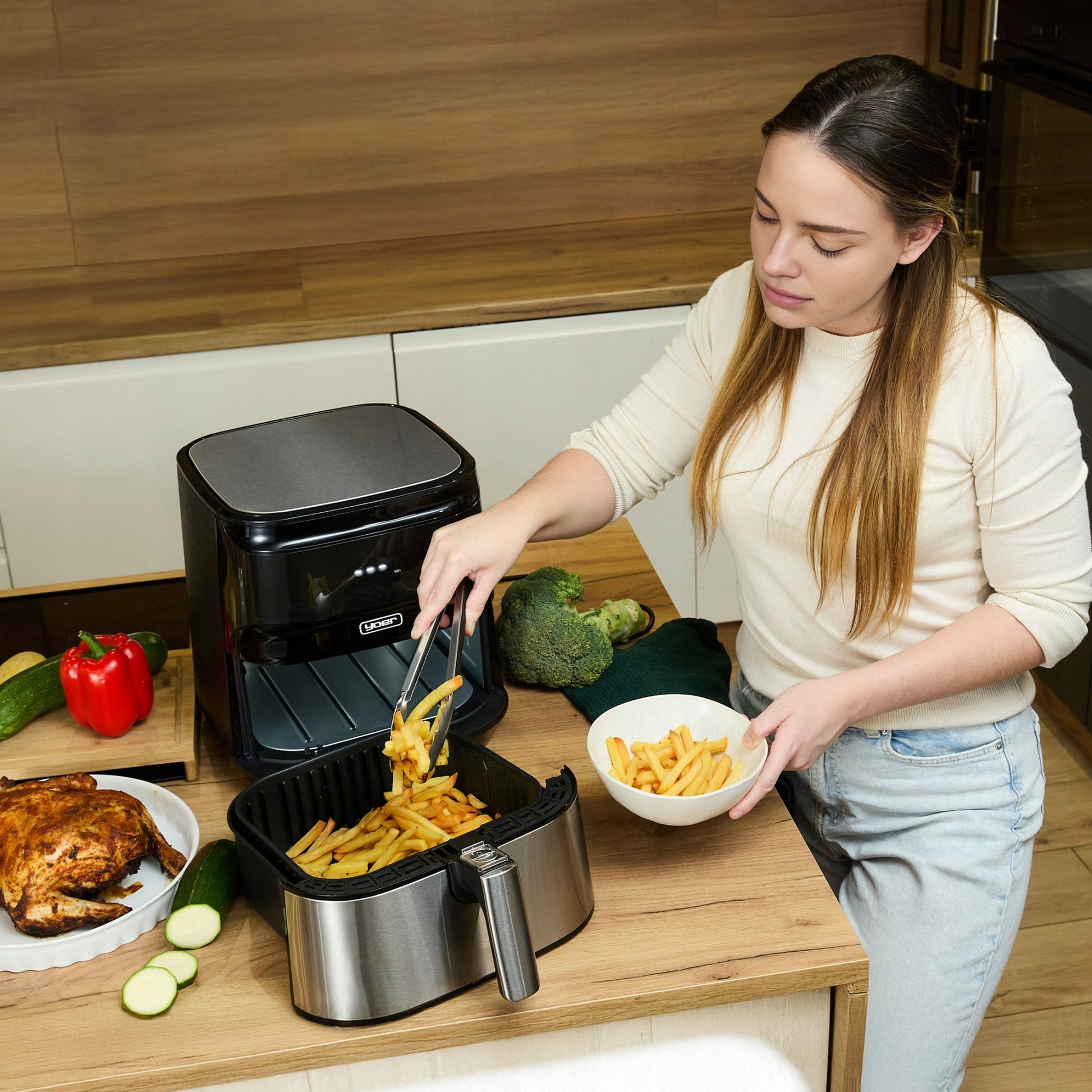 Karšto oro gruzdintuvė 4in1 Air Fryer Yoer + WiFi 6L 1700W
