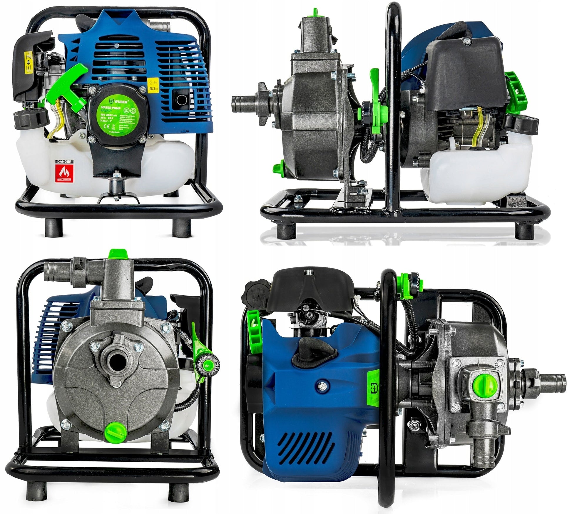 WUBER 1" Benzininis Motosiurblys – 5.2 AG, 18 000 l/h, su priedais ir alyva