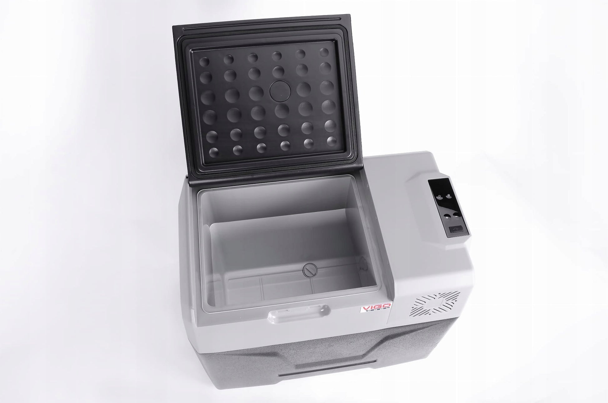 Nešiojamas kompresorinis turistinis šaldytuvas VIGO COOL 40L, 12/24/230V, su šaldiklio funkcija, „Bluetooth“ valdymas