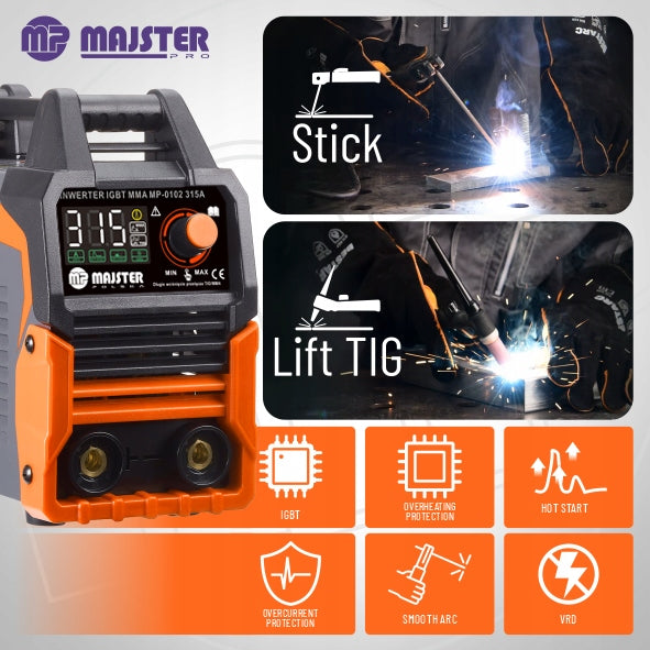 Inverterinis Suvirinimo Aparatas MMA TIG 315A Majster MP-0102 (2025 m. modelis)
