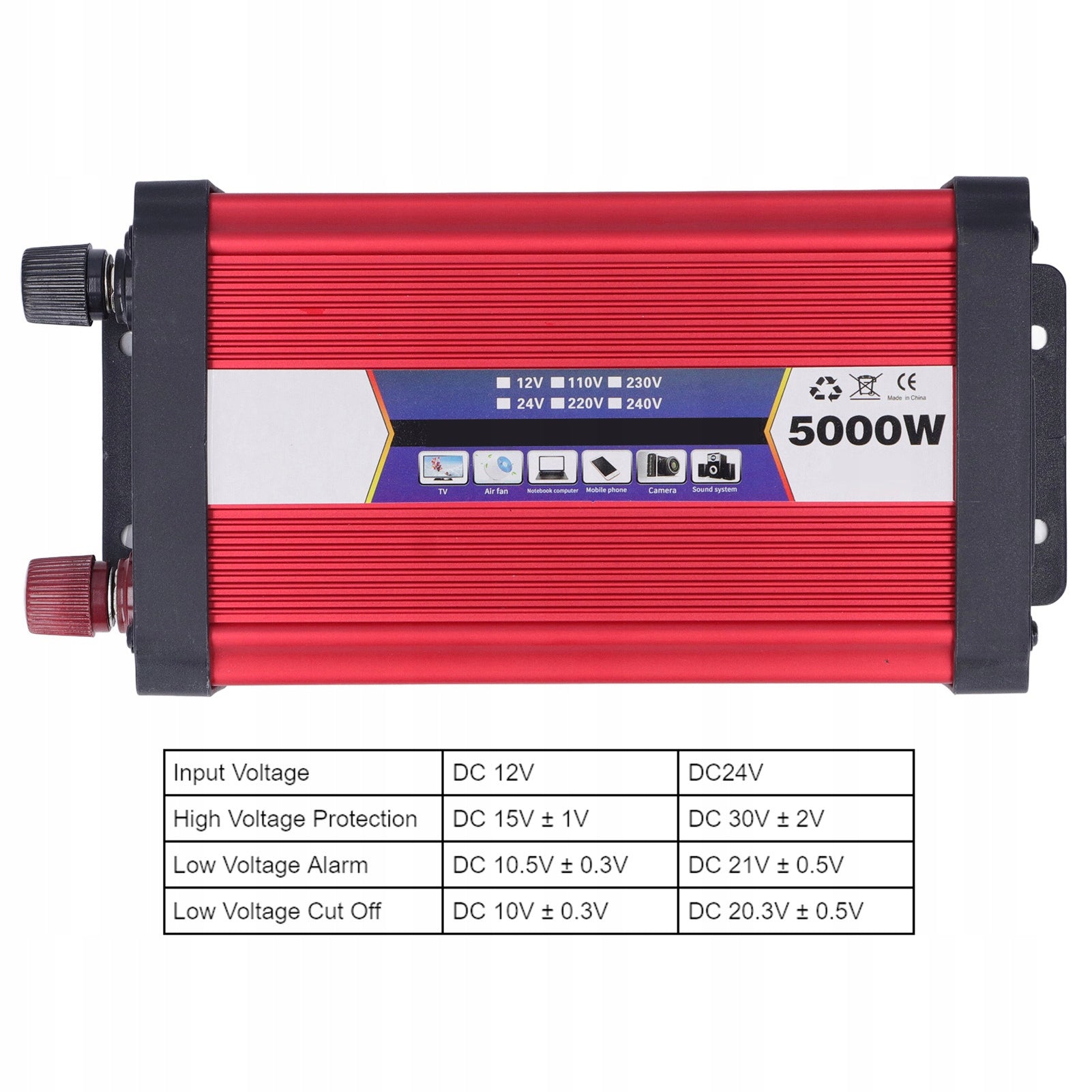 Automobilinis įtampos keitiklis 12V - 220V, 5000W