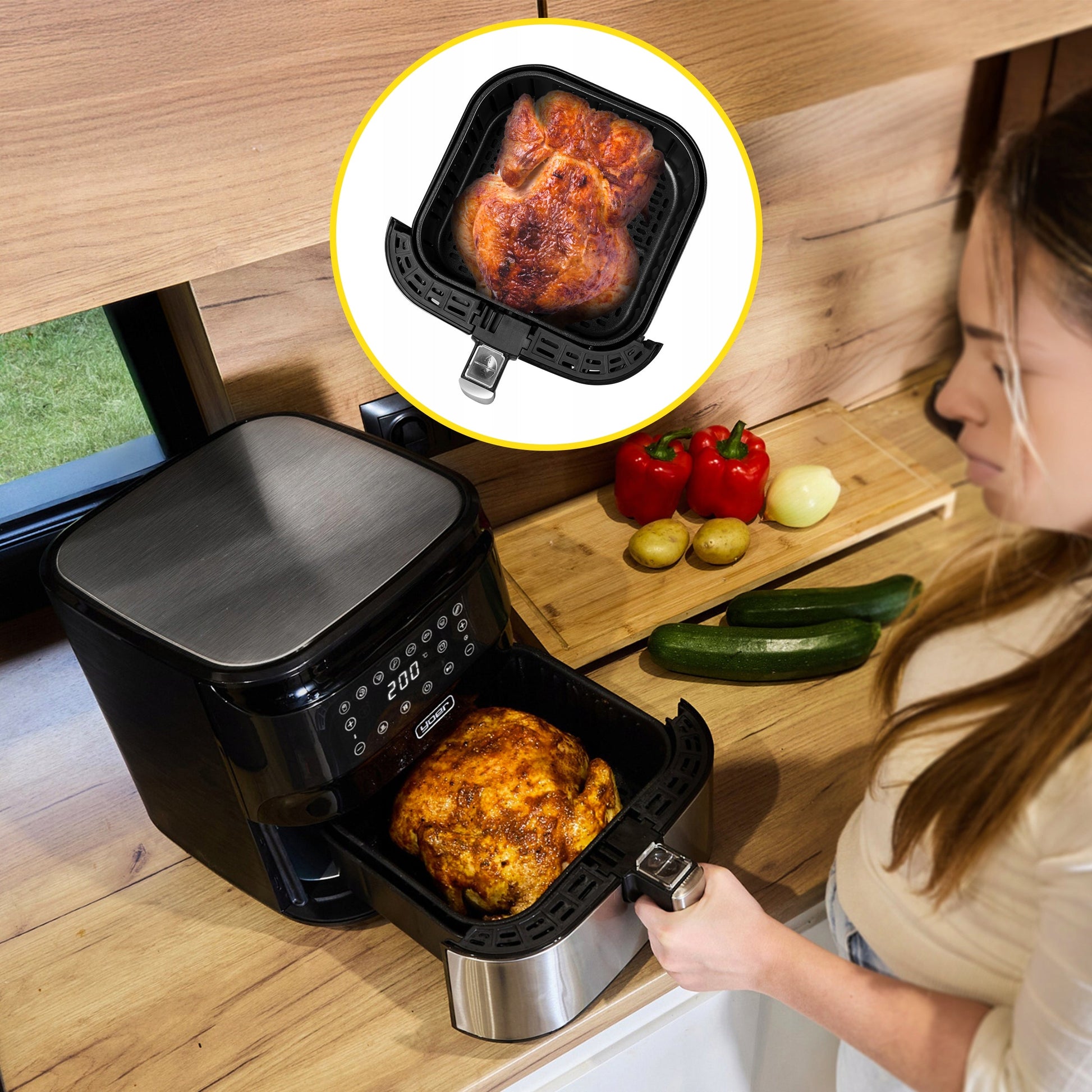 Karšto oro gruzdintuvė 4in1 Air Fryer Yoer + WiFi 6L 1700W