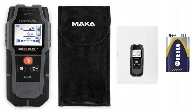 Laidų, metalo ir vamzdžių detektorius MAKA MK08 su baterija