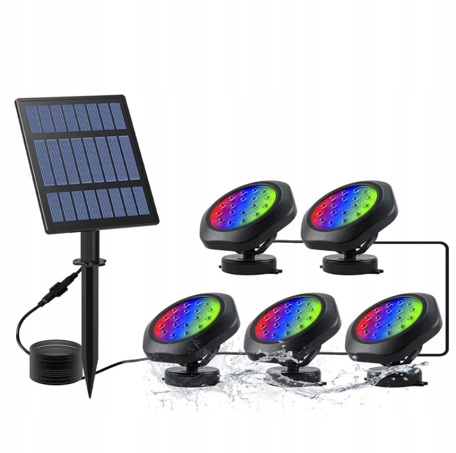 Saulės LED sodo šviestuvas S5403 RGB (5 x 1W) IP68