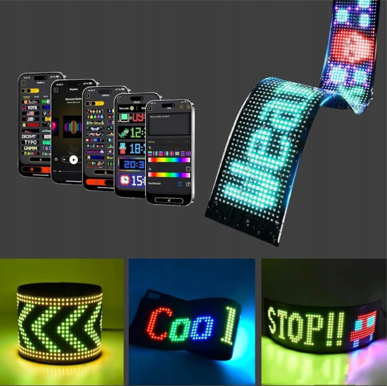 Lanksti LED juosta „Devil Eyes“ su programuojamu ekranu ir „Bluetooth“ valdymu sunkvežimiams