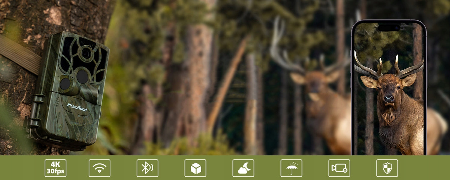 Usogood 4K miško kamera su judesio jutikliu ir Wi-Fi