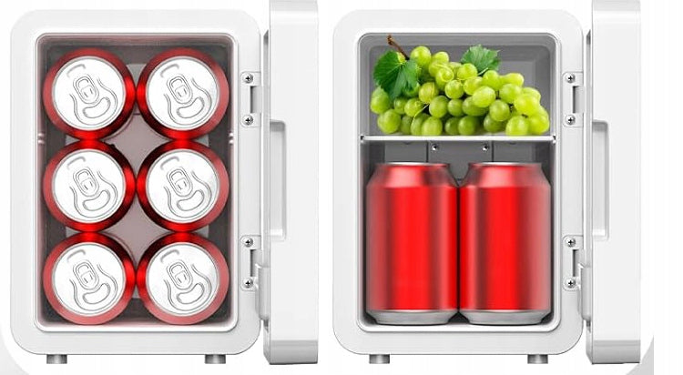 Elektrinis turistinis šaldytuvas su veidrodžiu ir LED apšvietimu – 4L, 12V / 230V