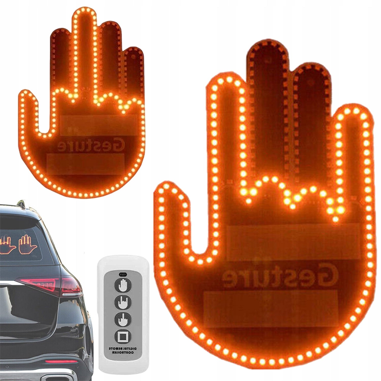 LED rankos gestų indikatorius automobiliui su nuotolinio valdymo pultu