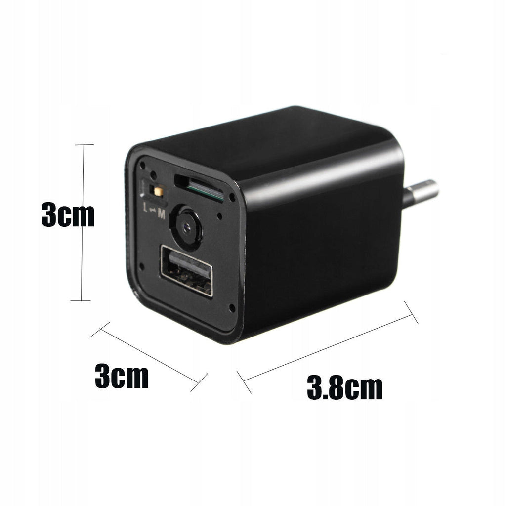 USB įkroviklis su paslėpta slapta kamera – mini stebėjimo prietaisas