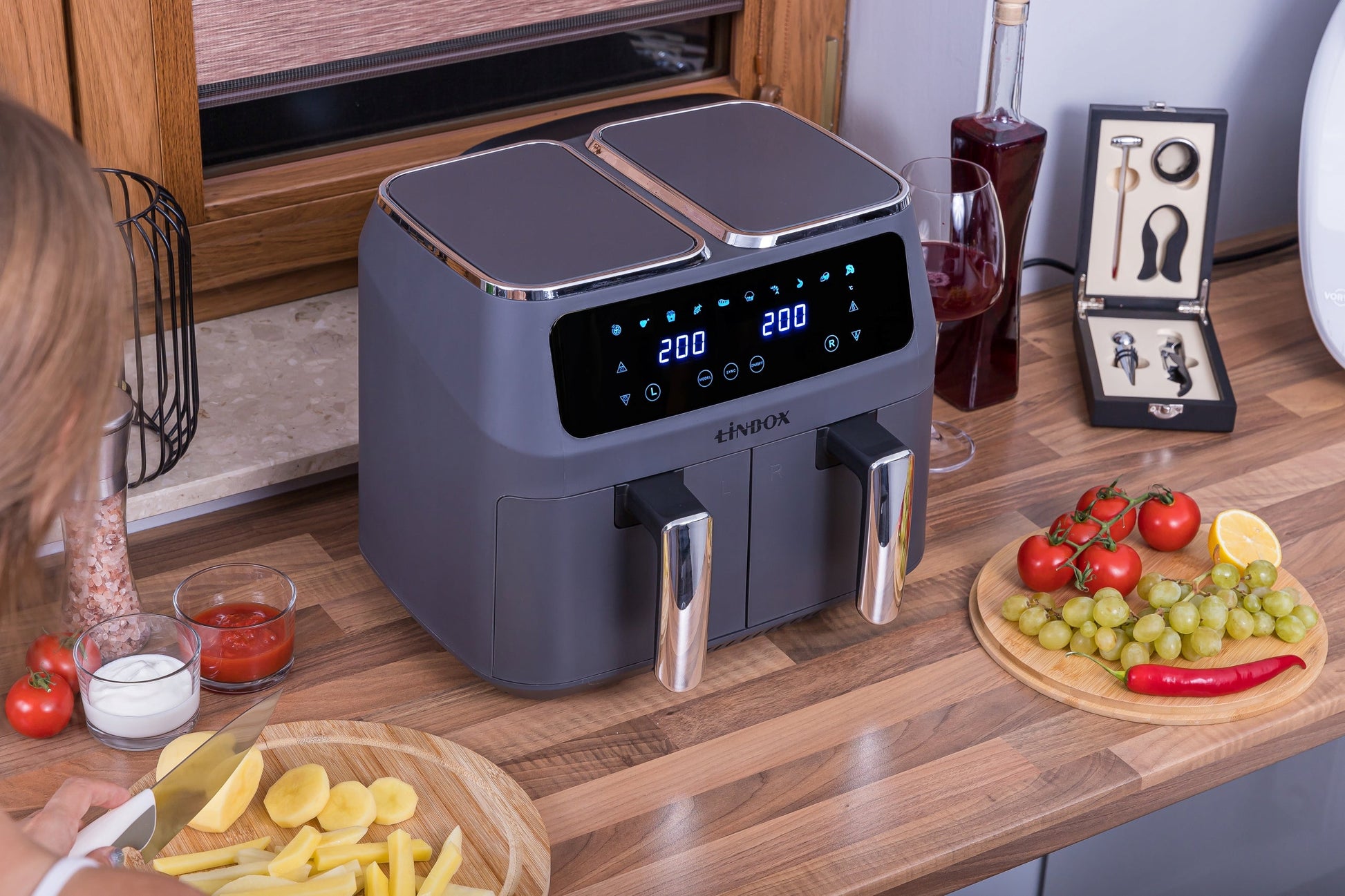 Karšto oro gruzdintuvė 8 l Linbox AIR FRYER 4/4