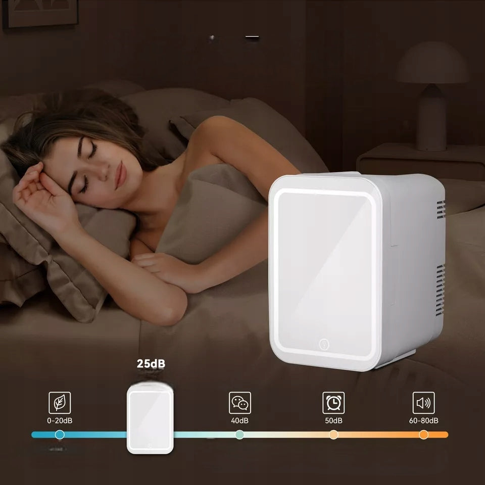 Elektrinis turistinis šaldytuvas su veidrodžiu ir LED apšvietimu – 4L, 12V / 230V
