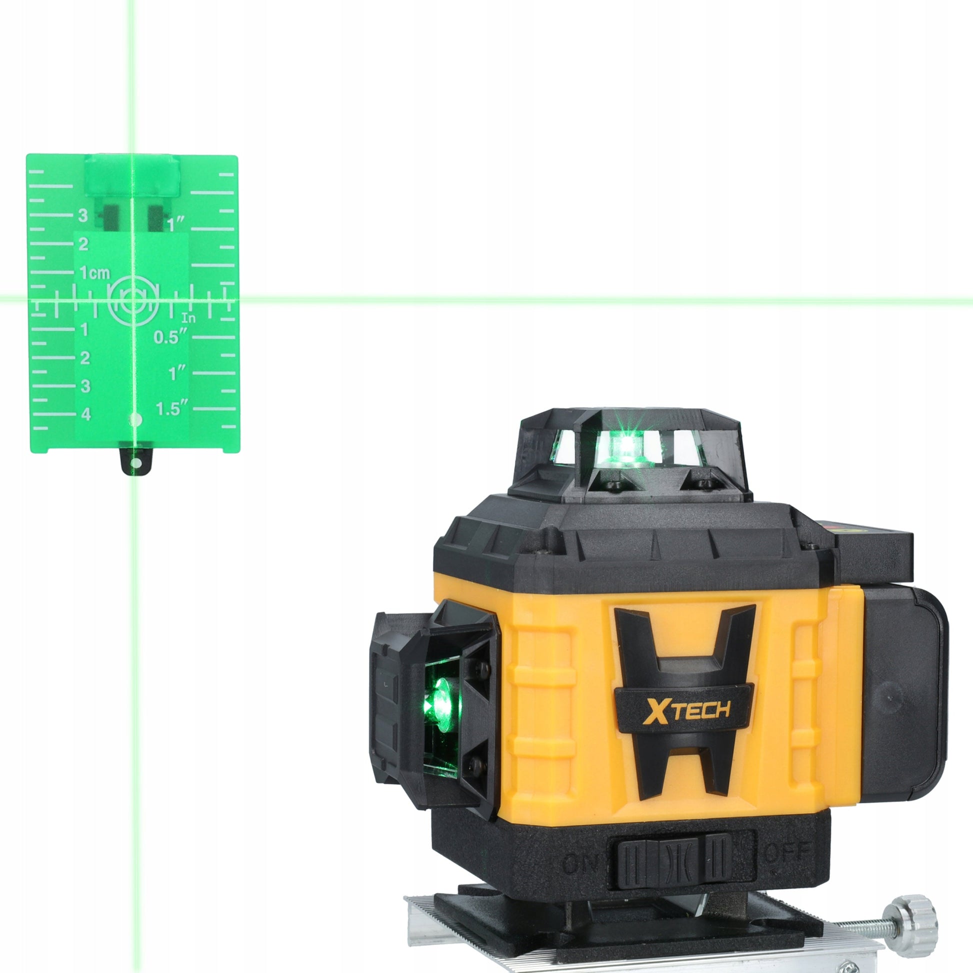 Kryžminis lazerinis nivelyras su trikoju ir LCD ekranu Xtech