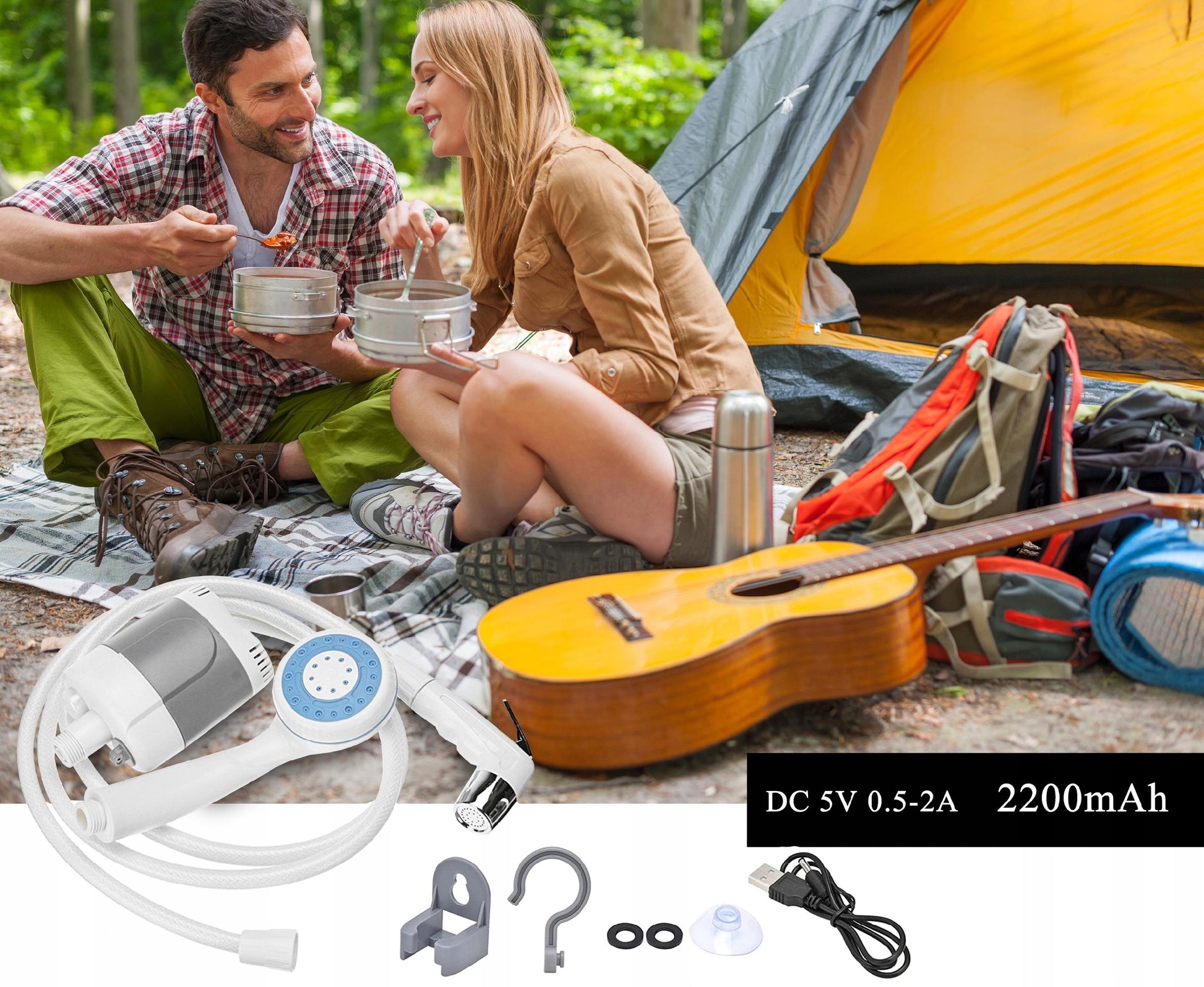 Turistinė, kelioninė, sodo dušo elektrinė sistema Gotel 20 l