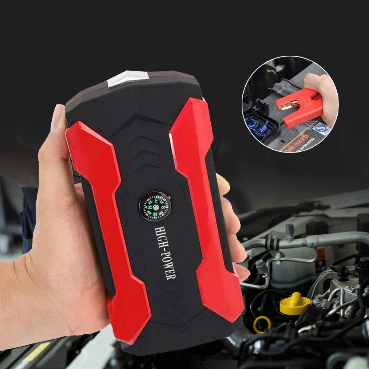 Automobilio starteris – galingas Jump Starter su Powerbank, žibintuvėliu Bedee J12