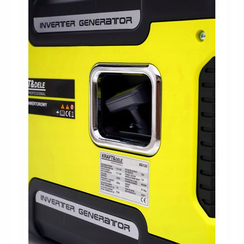 Nešiojamas inverterinis generatorius KRAFT&DELE KD133 1900W, 2x230V, 12V