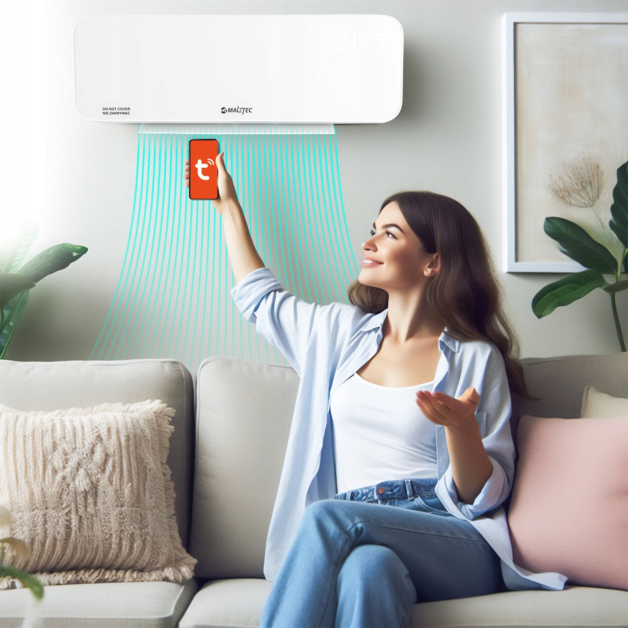 Elektrinė oro užuolaida - šildytuvas Maltec PT4200Wt 2000W su WiFi ir pulteliu