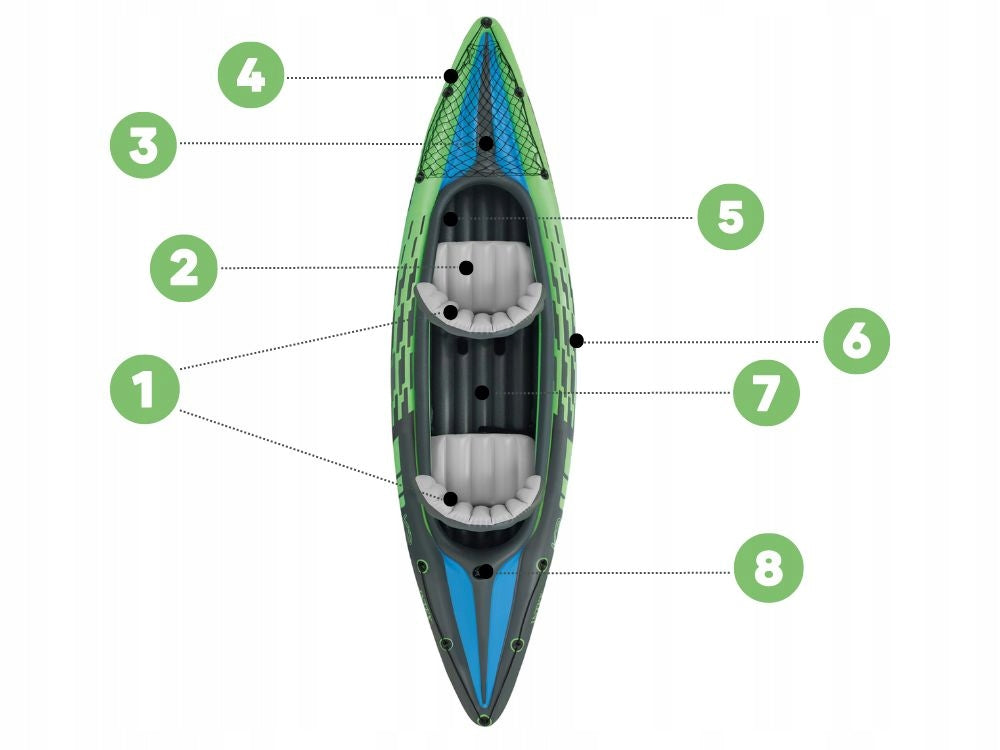 Pripučiama dvivietė baidarė – Intex Challenger K2 (Modelis 2025)