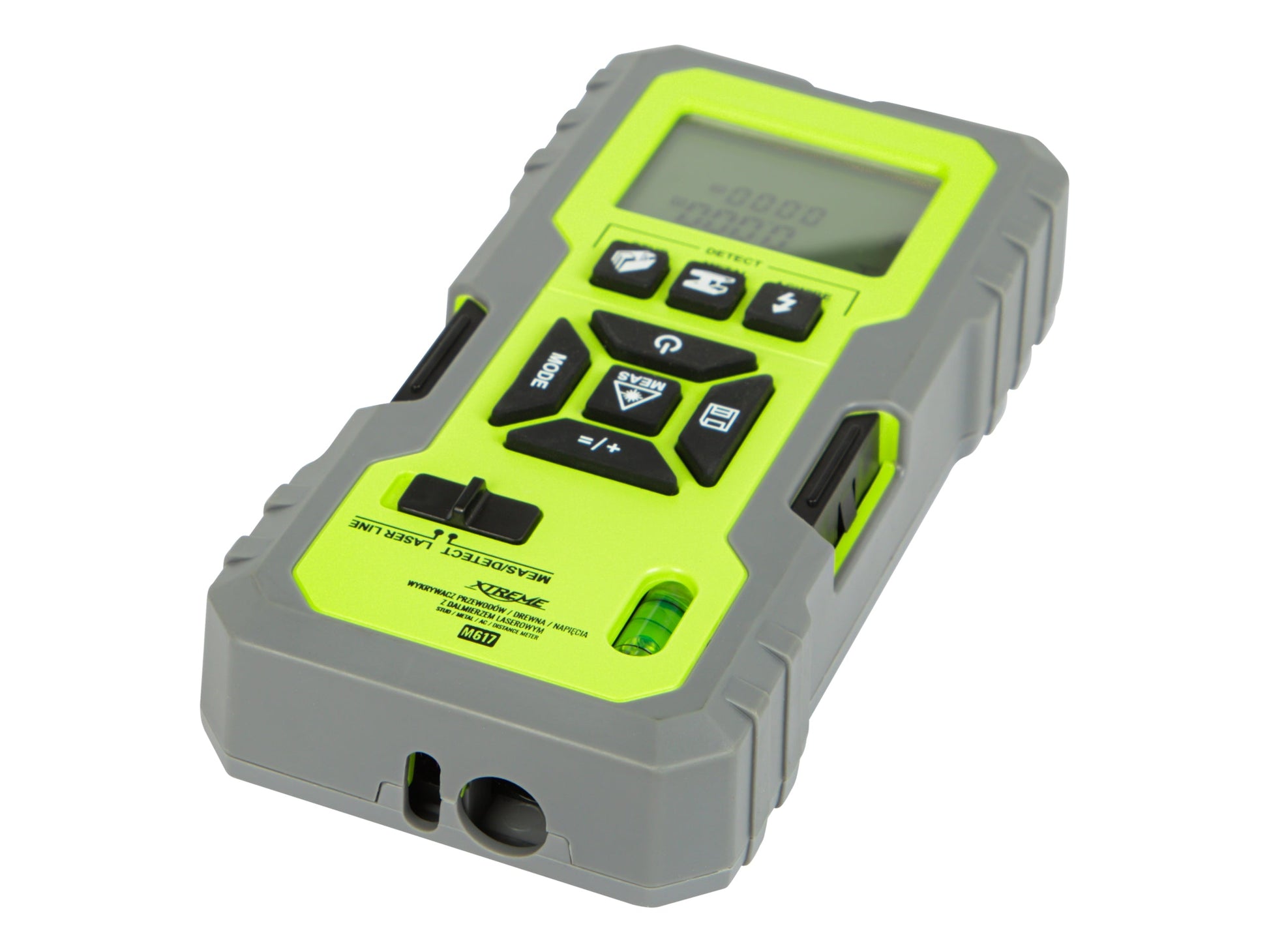 Detektorius 5in1 su medienos, metalo, įtampos laidų aptikimu ir lazeriniu atstumo matuokliu Xtreme M617