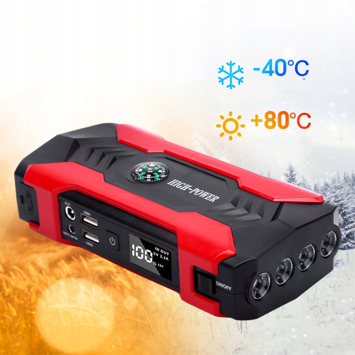 Automobilio starteris – galingas Jump Starter su Powerbank, žibintuvėliu Bedee J12