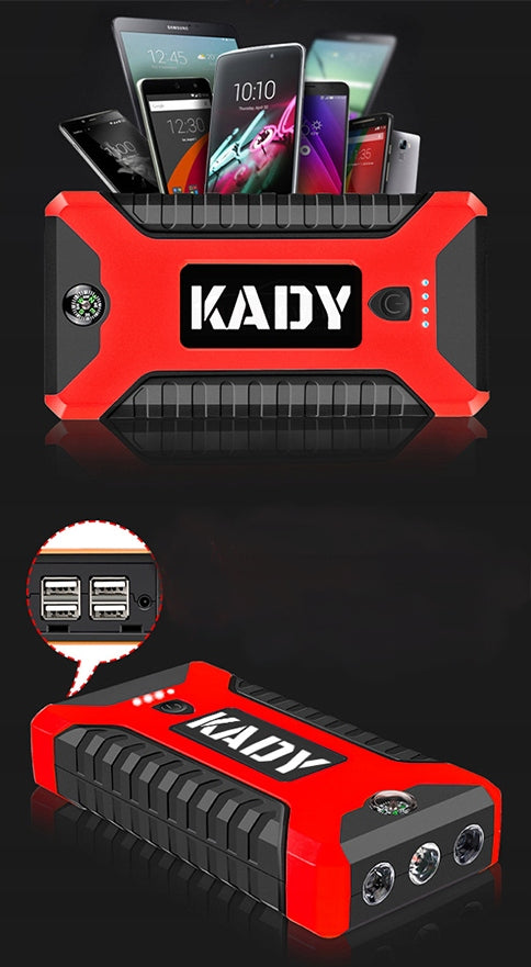 Variklio užvedimo įrenginys su Powerbank ir žibintuvėliu KADY