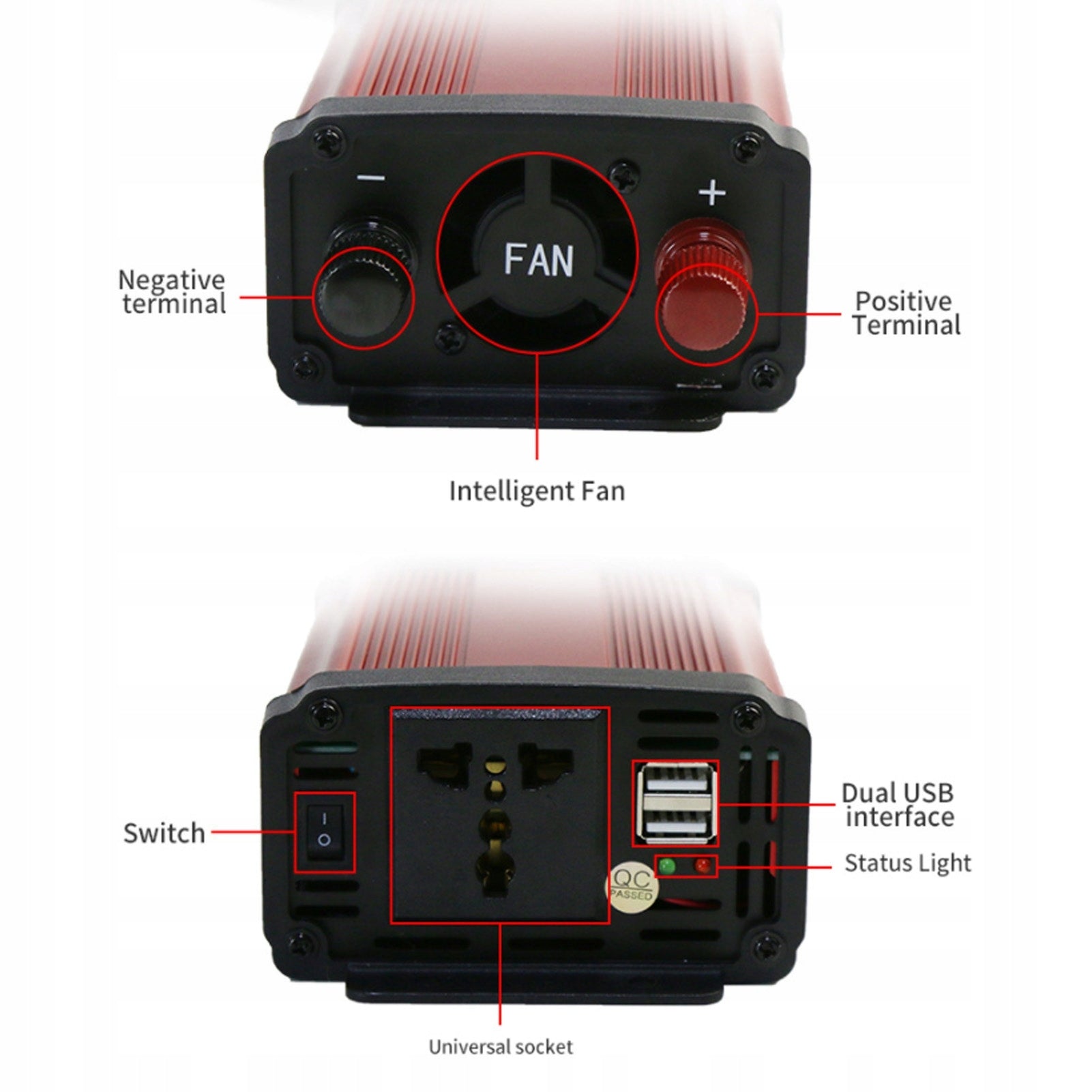 Automobilinis įtampos keitiklis 12V - 220V, 5000W