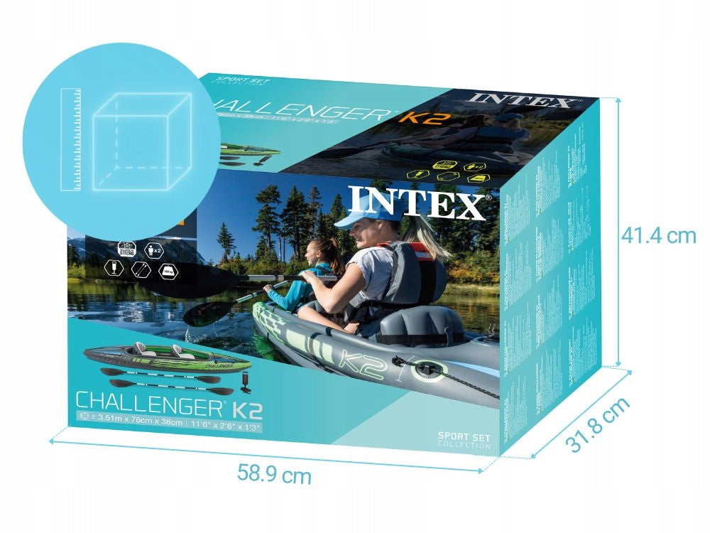 Pripučiama dvivietė baidarė – Intex Challenger K2 (Modelis 2025)