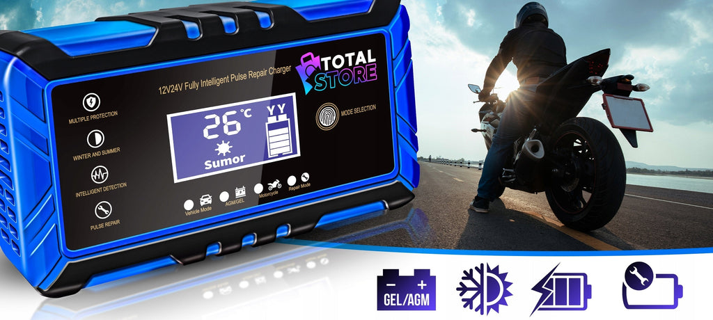 Automatinis stiprus automobilių akumuliatorių įkroviklis su atstatymo funkcija Totalstore PRO  12/24V