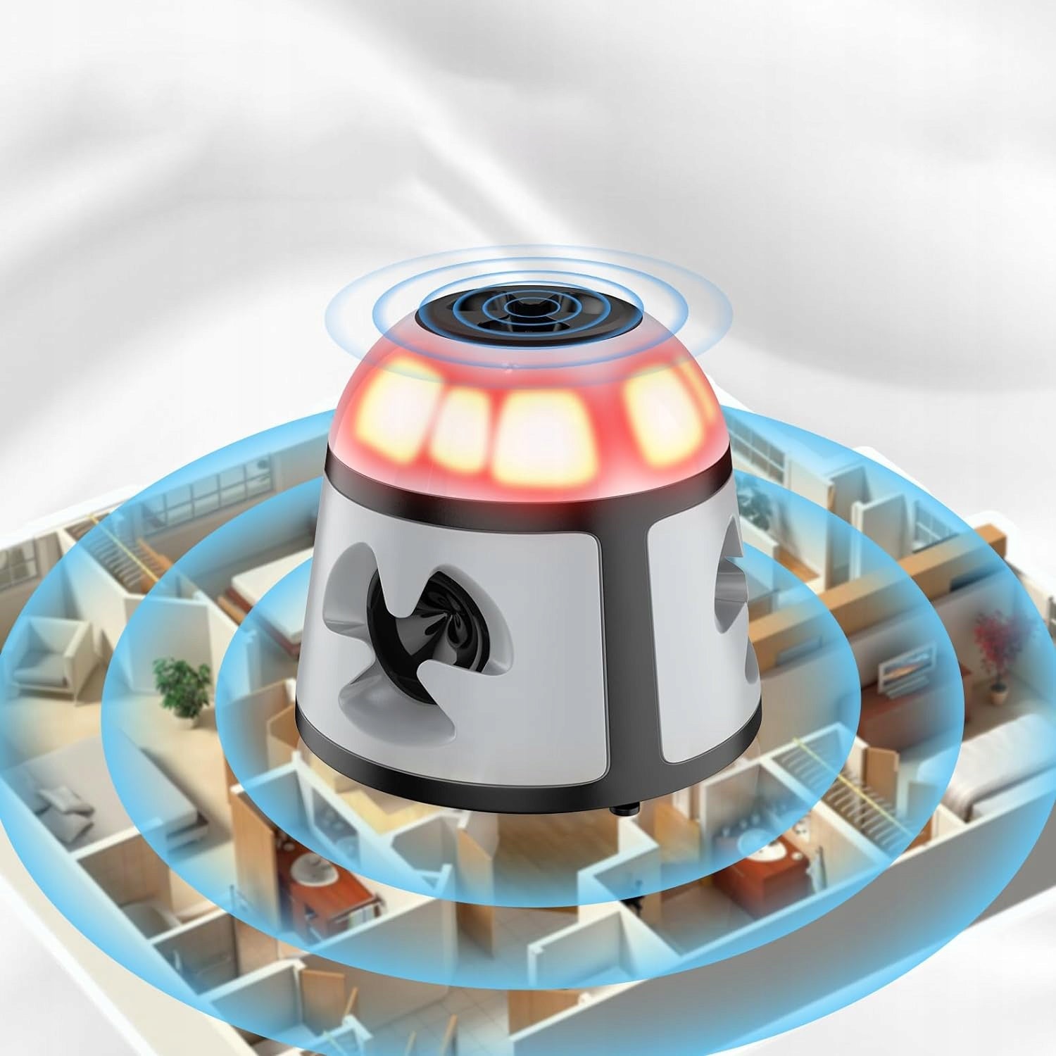 Ultragarsinis graužikų atbaidymo prietaisas 360° - repelentas su 4 veikimo režimais
