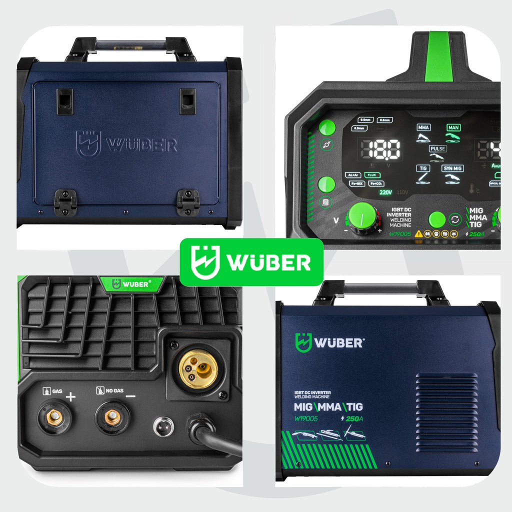 Inverterinis pusautomatis suvirinimo aparatas Wuber MIG FLUX / MMA / TIG / MIG-MAG / 250a