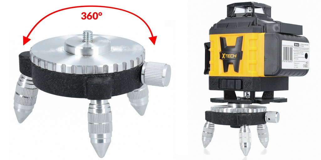 Kryžminis lazerinis nivelyras su trikoju ir LCD ekranu Xtech