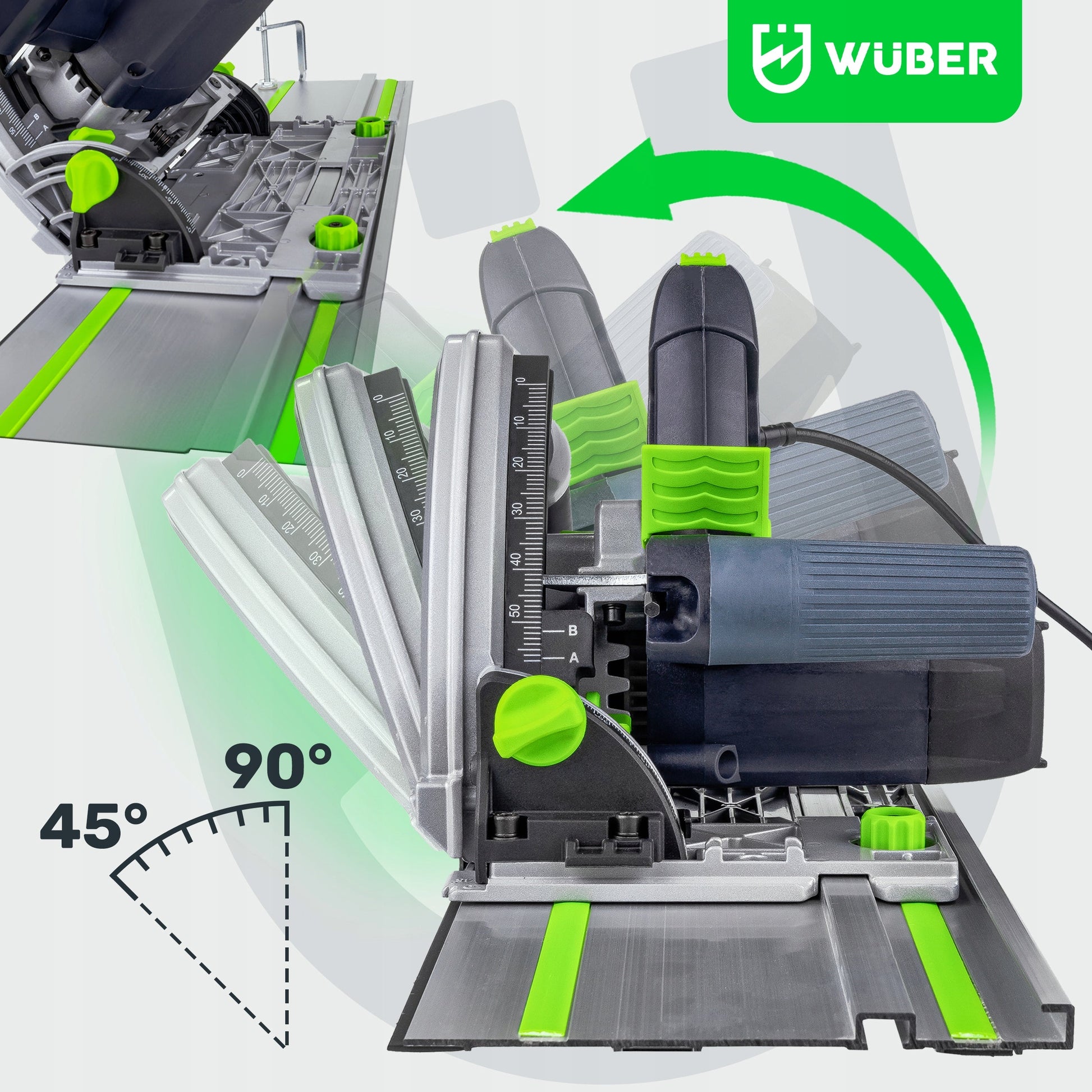 Diskinis pjūklas su kreipiančiomis ir disku – WUBER 2400W WR-PS-2400