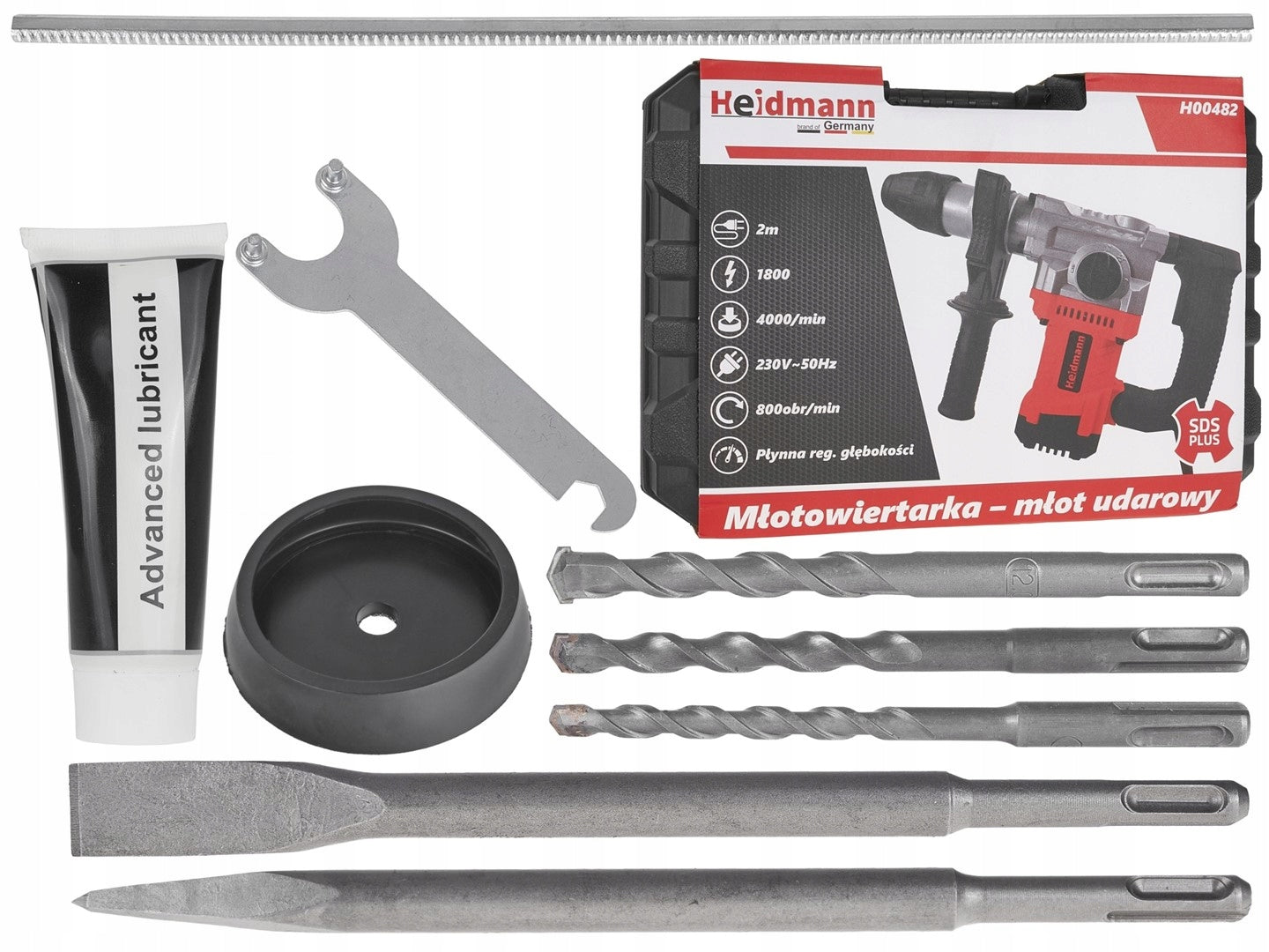 Elektrinis kaltas - parforatorius Heidmann 1800W SDS Plus Hammer Drill