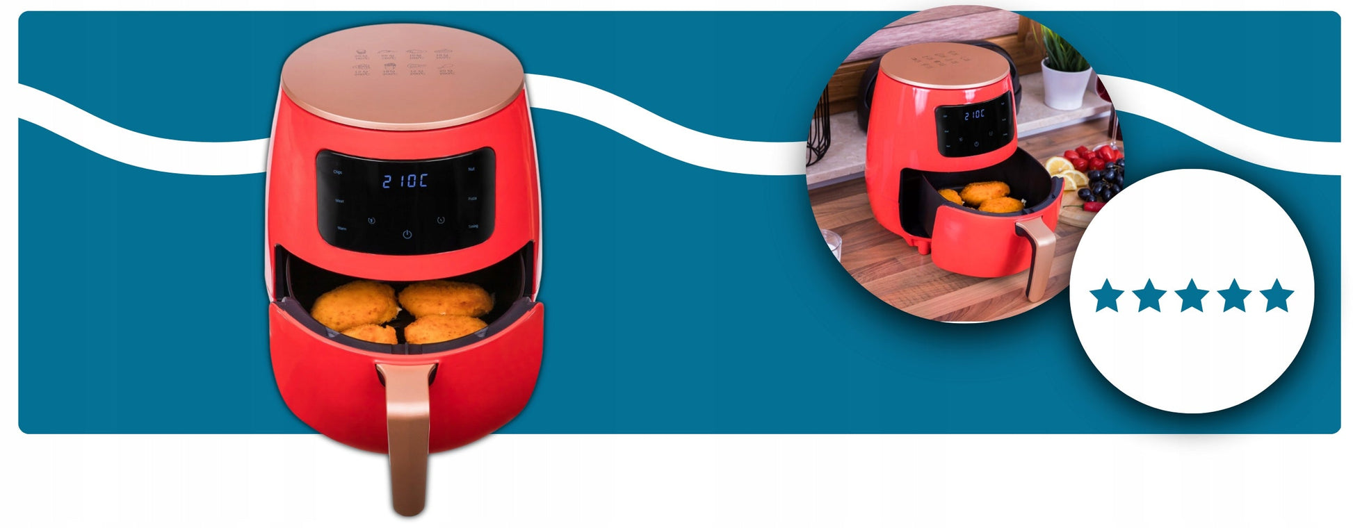 Karšto oro gruzdintuvė Zlaro Air Fryer Oil Free Air Fryer 4,5L 1400W