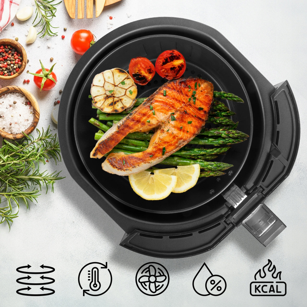 Karšto oro gruzdintuvė 4.3 l MALTEC Ai-fryer 1400 W