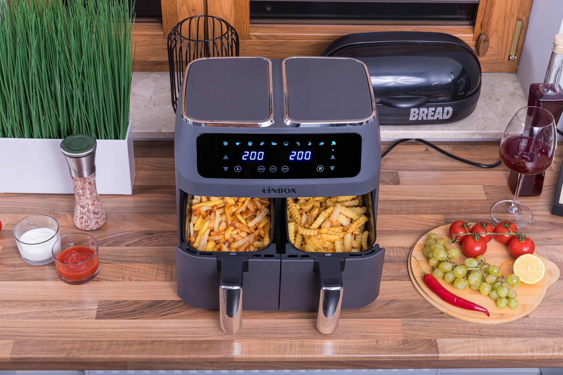 Karšto oro gruzdintuvė 8 l Linbox AIR FRYER 4/4