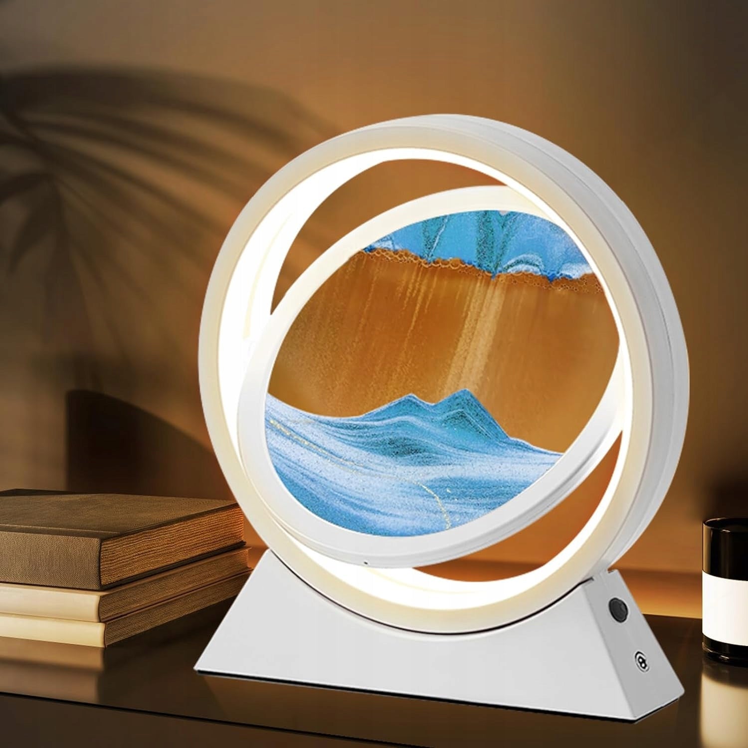 Dinaminis smėlio paveikslas su LED apšvietimu – 3D judantis smėlio laikrodis